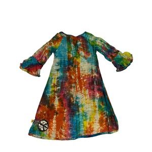 NWT Peace of Cake onesie gown Size 2-4 baby tie dye
